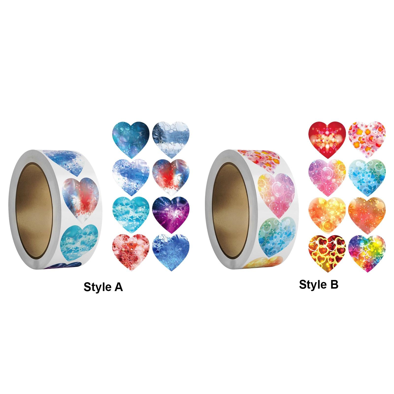 3x500x Heart Stickers 1 Cute Valentines Day Stickers for DIY Crafts Scrapbook Style A"