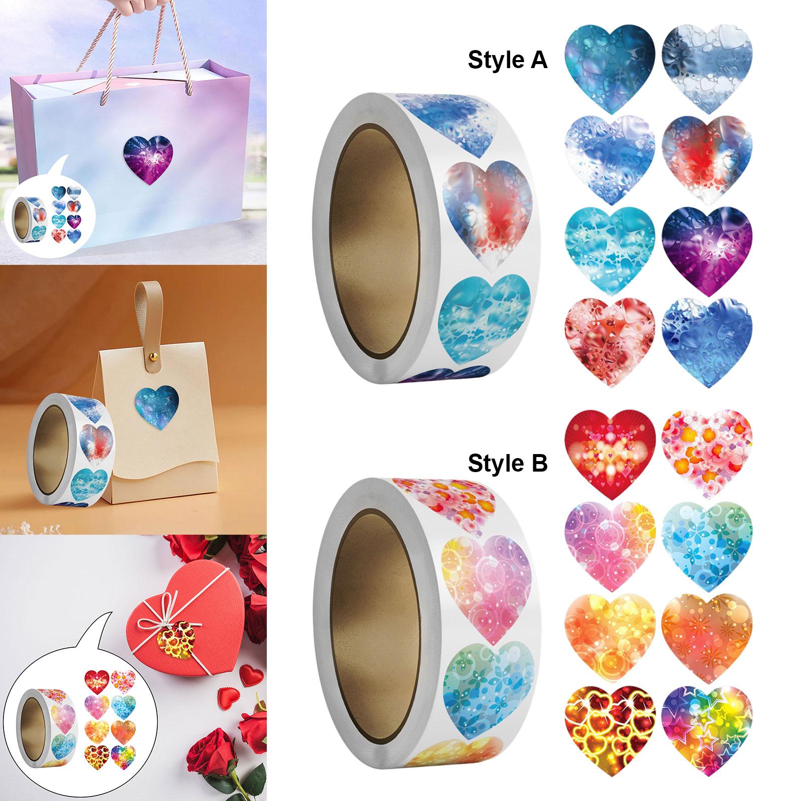 3x500x Heart Stickers 1 Cute Valentines Day Stickers for DIY Crafts Scrapbook Style A"