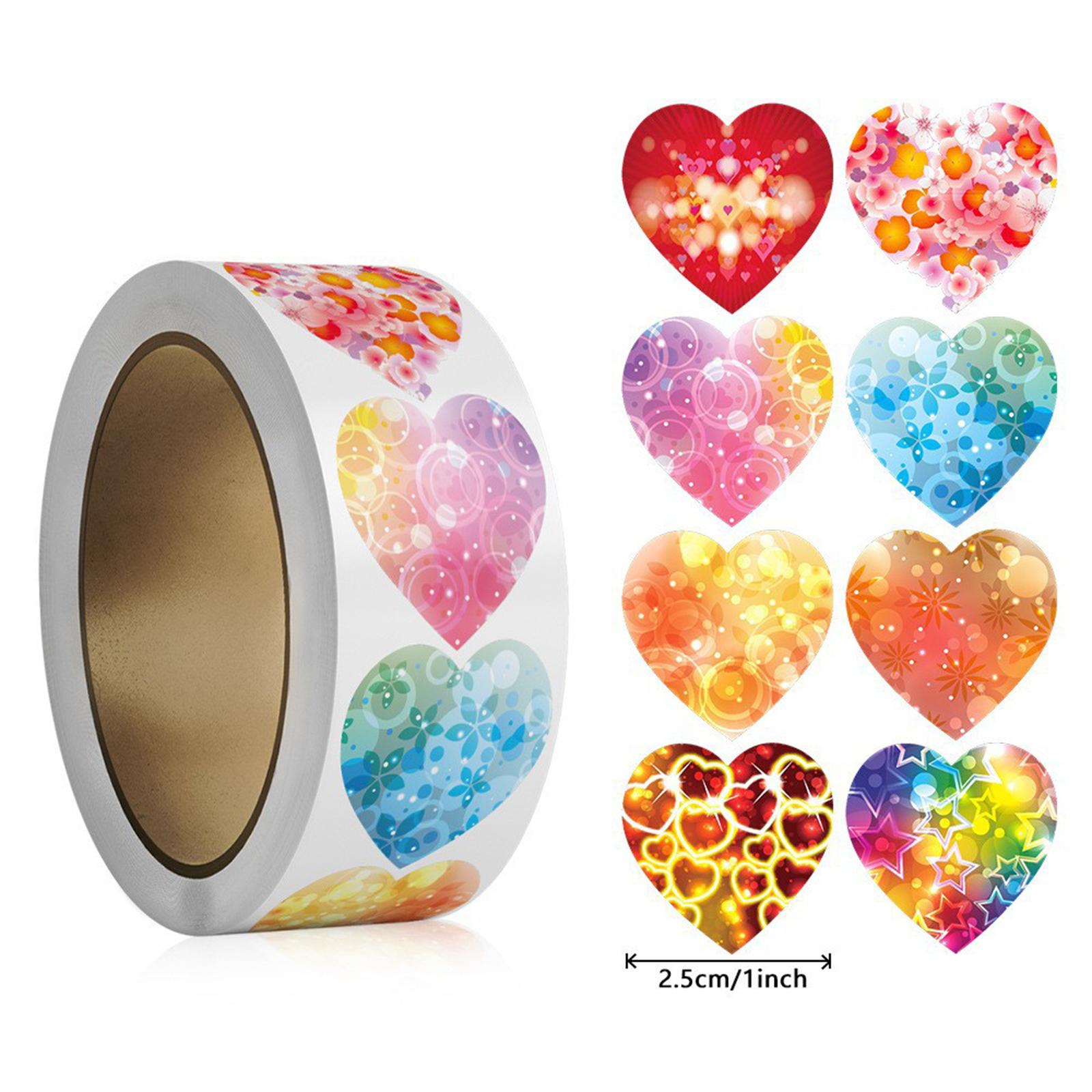 4x500x Heart Stickers 1 Cute Valentines Day Stickers for DIY Crafts Scrapbook Style B"