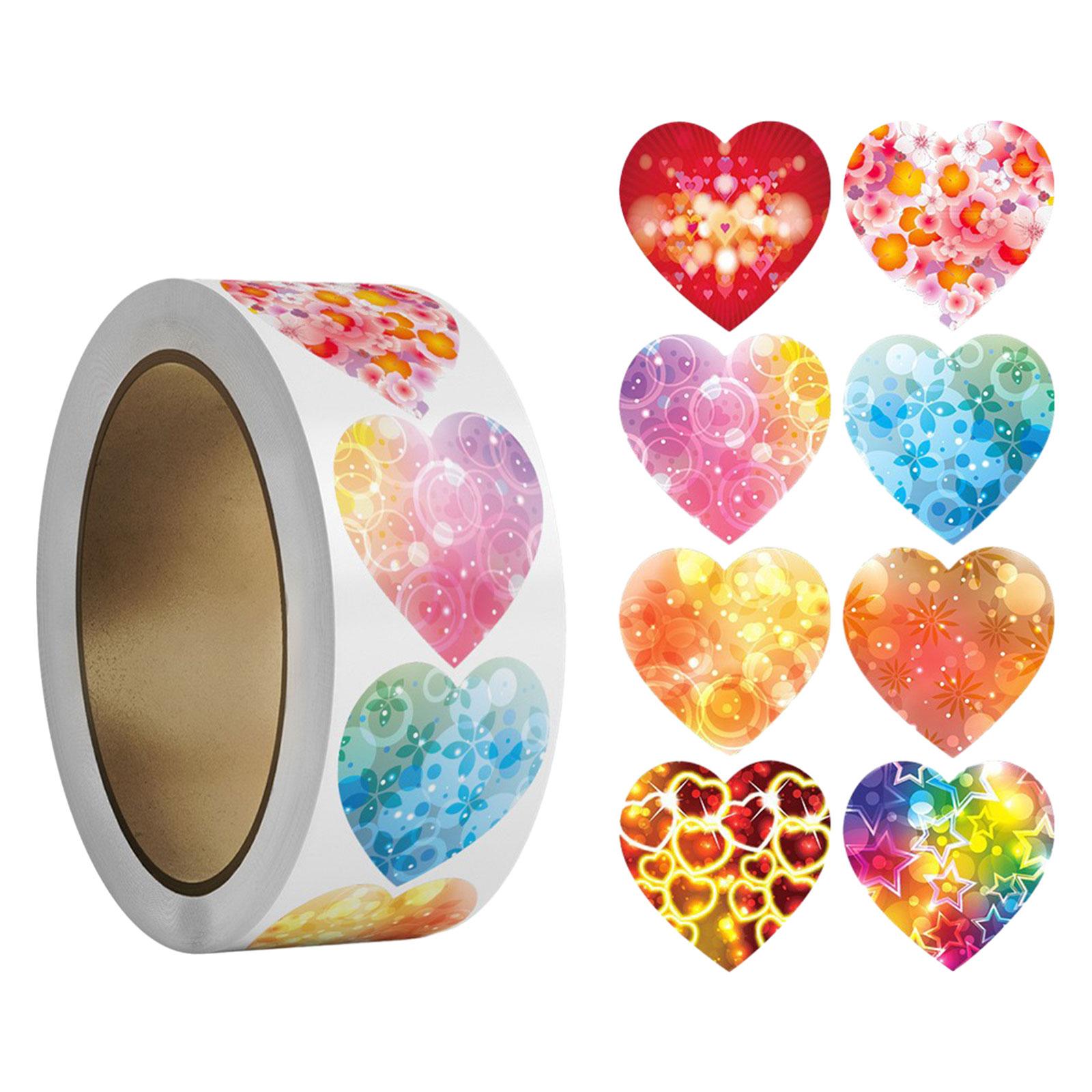 4x500x Heart Stickers 1 Cute Valentines Day Stickers for DIY Crafts Scrapbook Style B"