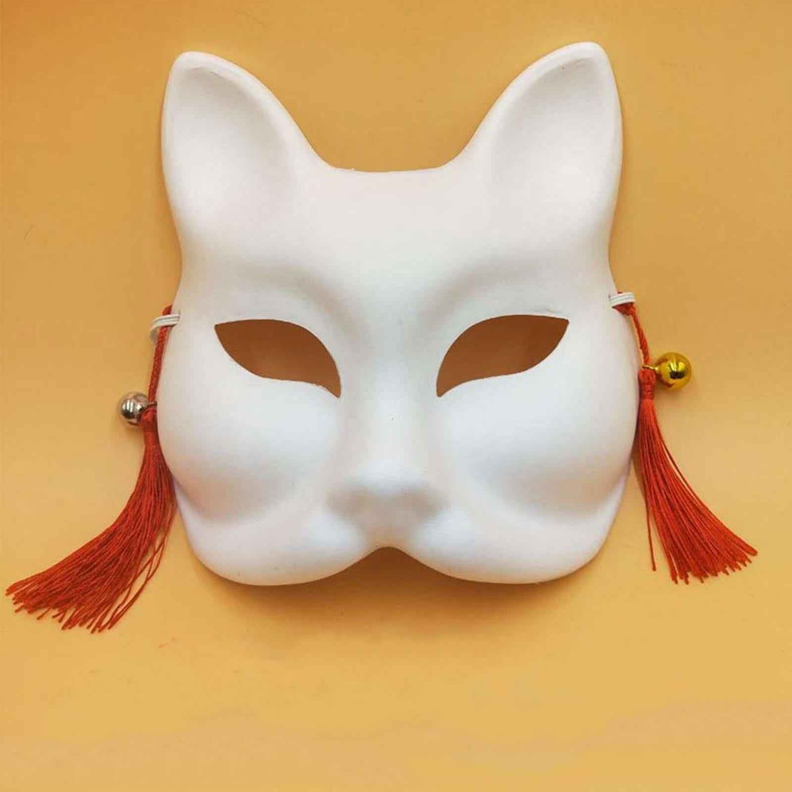 5x White Paper Mask Kids Craft Fox Mask for Carnival Party Fancy Dress Party