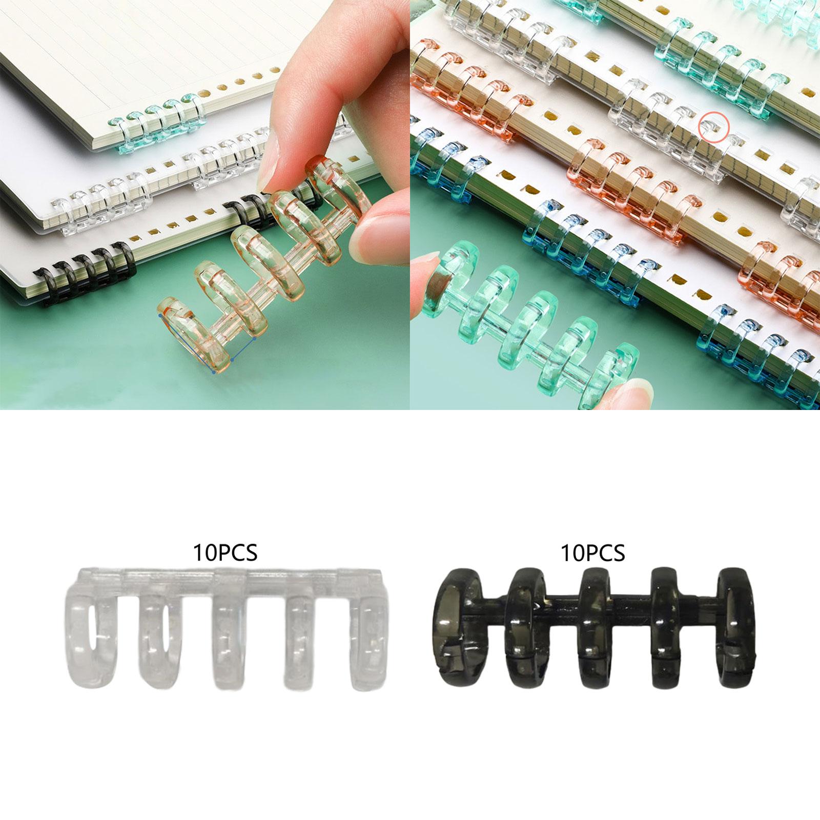 2x10Pcs Loose Leaf Binder Rings Kids Binding Rings for Album Travel Diary Home Clear