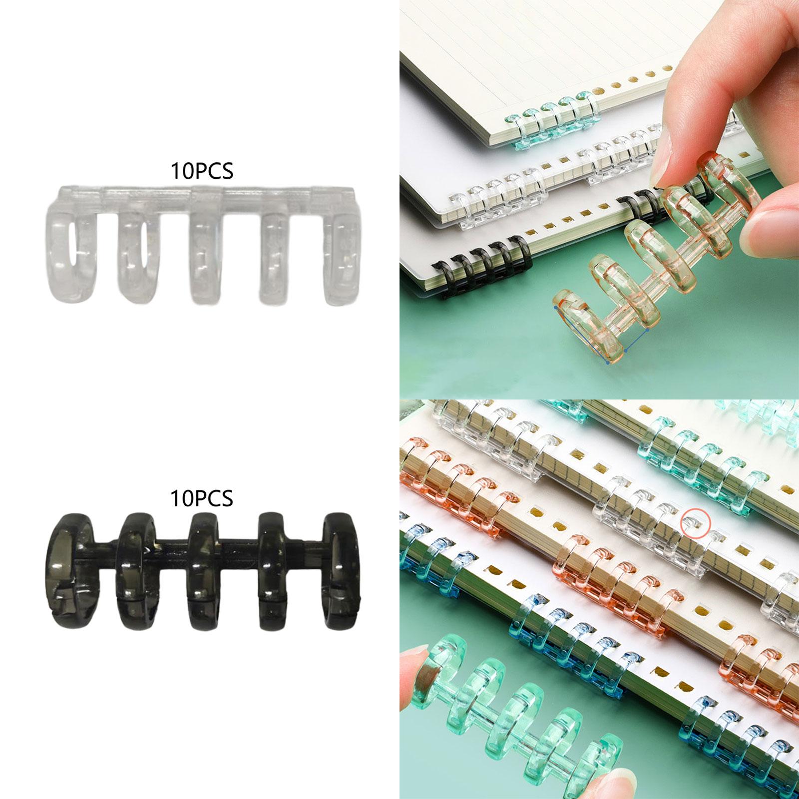 2x10Pcs Loose Leaf Binder Rings Kids Binding Rings for Album Travel Diary Home Clear