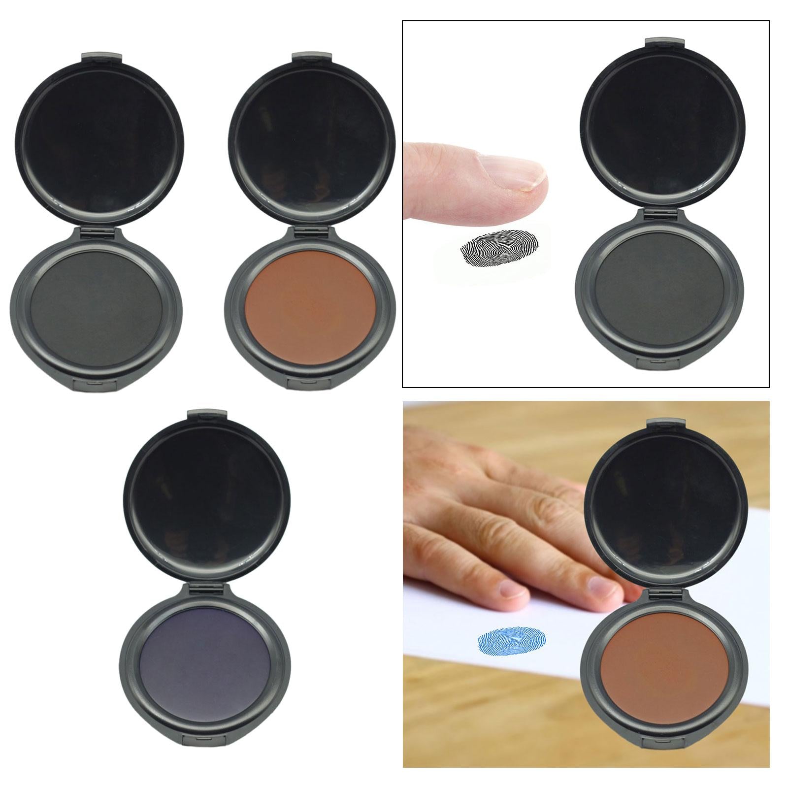 3xFingerprint Ink Pad Fingerprint Pad for Notary Fingerprint Cards Security ID Black