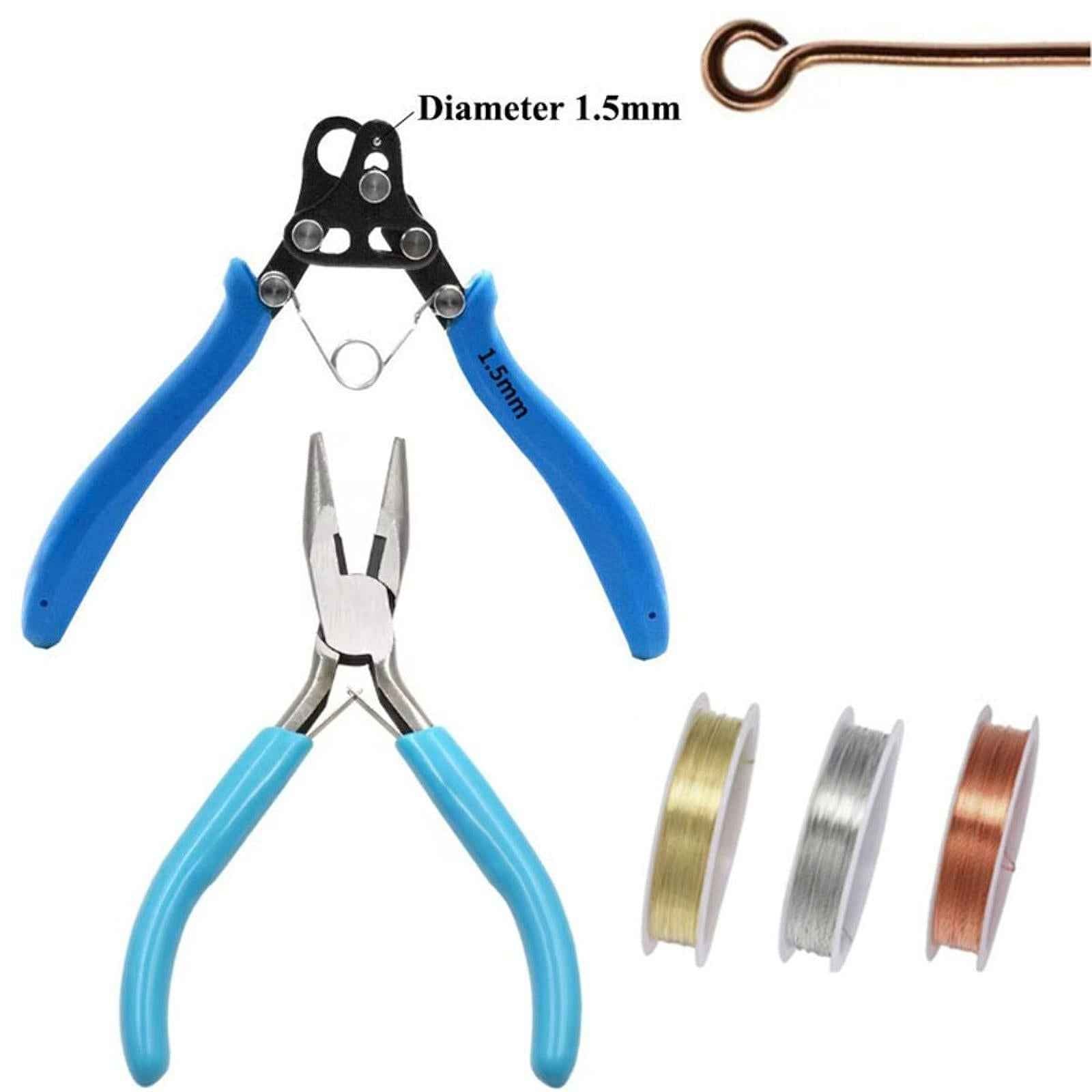 2 Pieces Rolling Pliers Looper Pliers for Pendant Wire Jewelry in A Step DIY 1.5mm