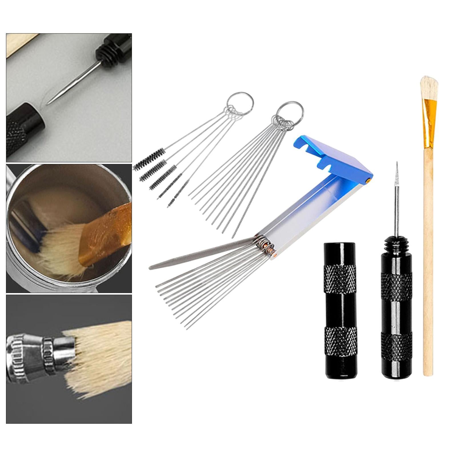 Airbrush Cleaning Brush Kit Easy Use Airbrush Cleaner for Studio Office Home Black