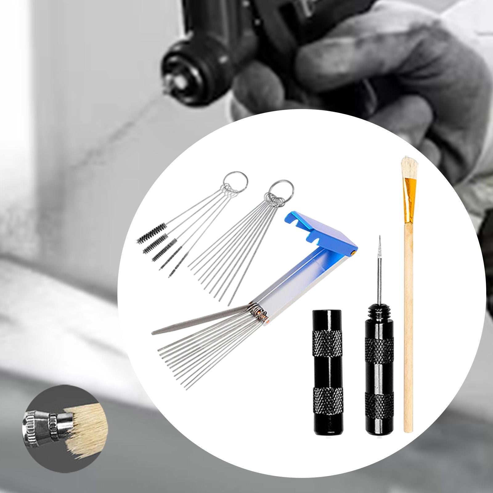 Airbrush Cleaning Brush Kit Easy Use Airbrush Cleaner for Studio Office Home Black