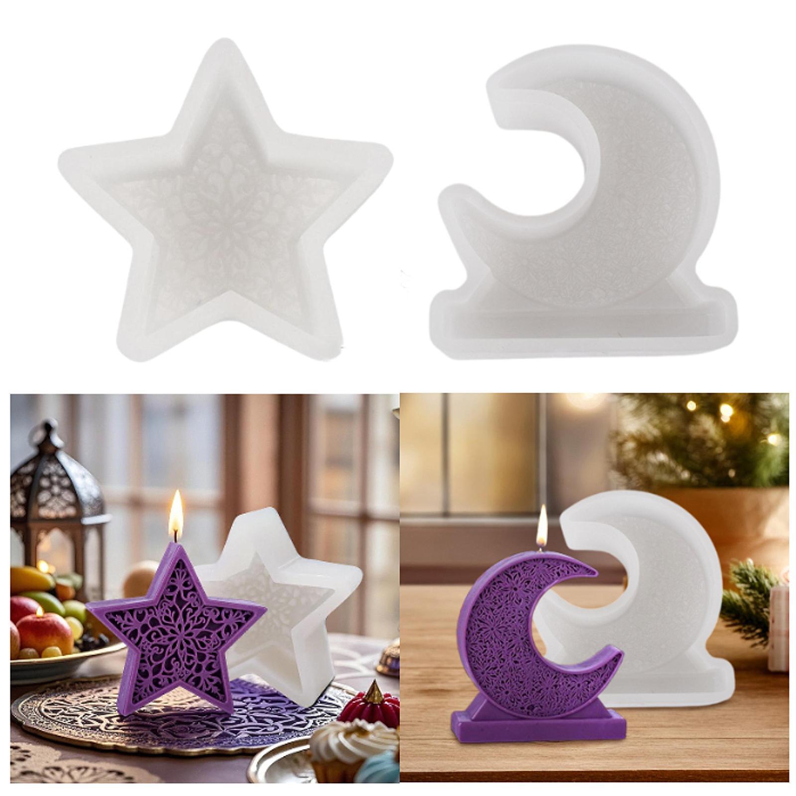 Candle Mould Silicone Mould for Home Decoration Handmade Soap Scented Candle Moon