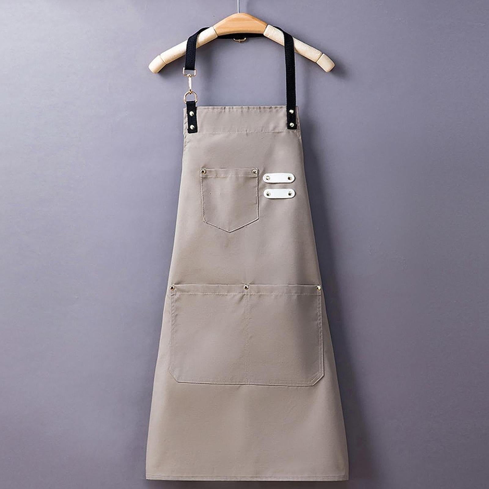 Chef Bib Apron Multipurpose Painting Artist Apron for Garden Commercial Shop Khaki