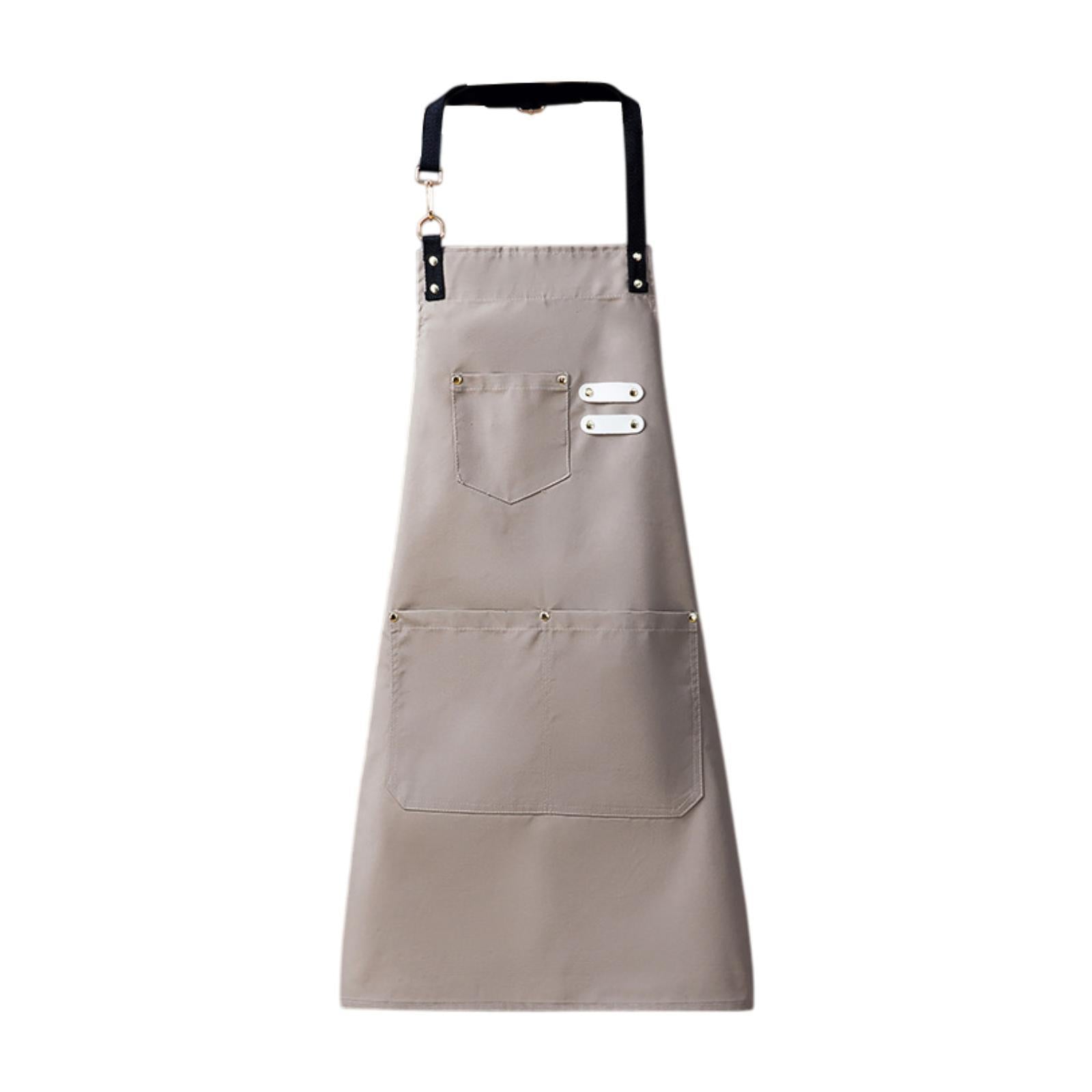 Chef Bib Apron Multipurpose Painting Artist Apron for Garden Commercial Shop Khaki