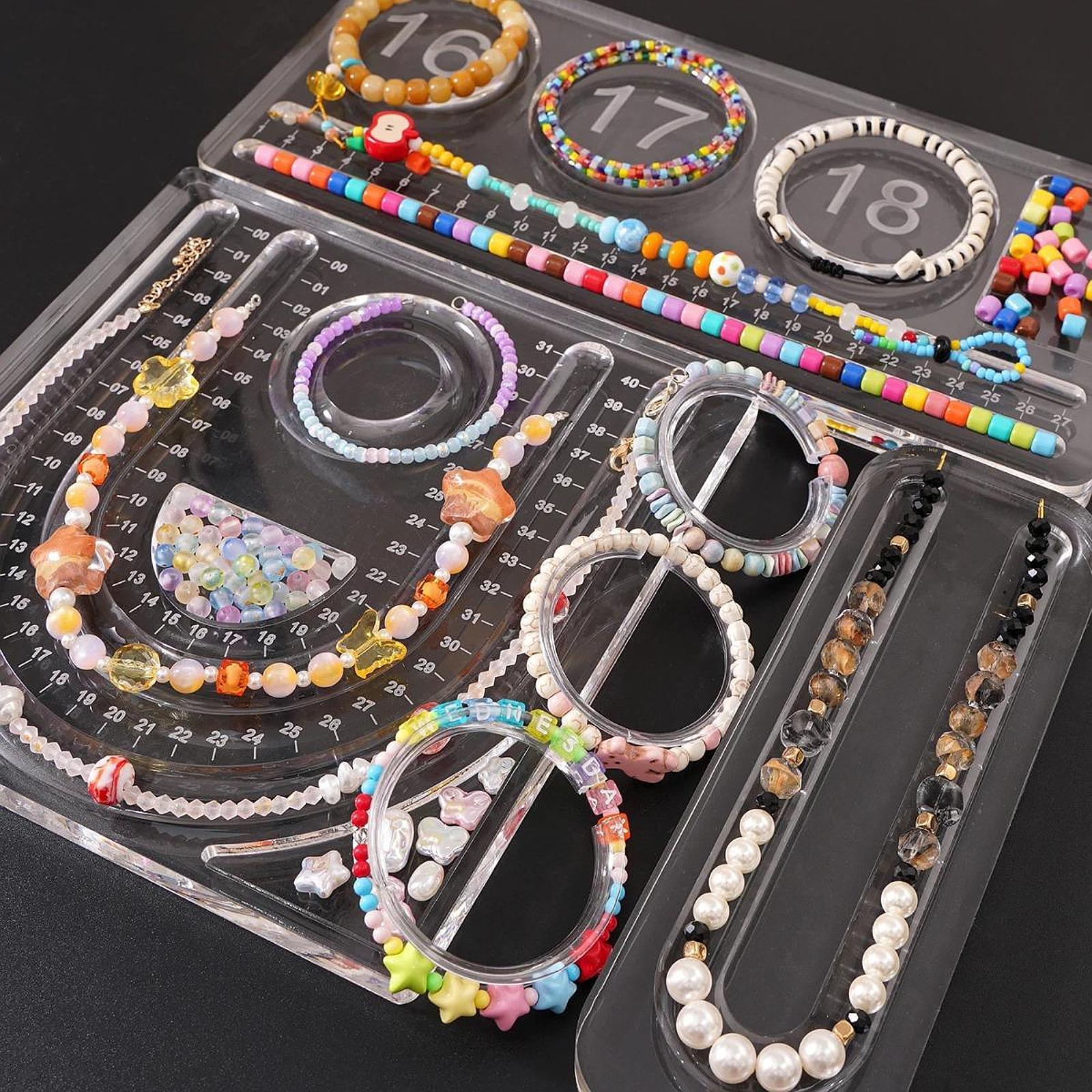 Clear Beading Board Acrylic Bead Tray for Necklace DIY Design Jewelry Making Square