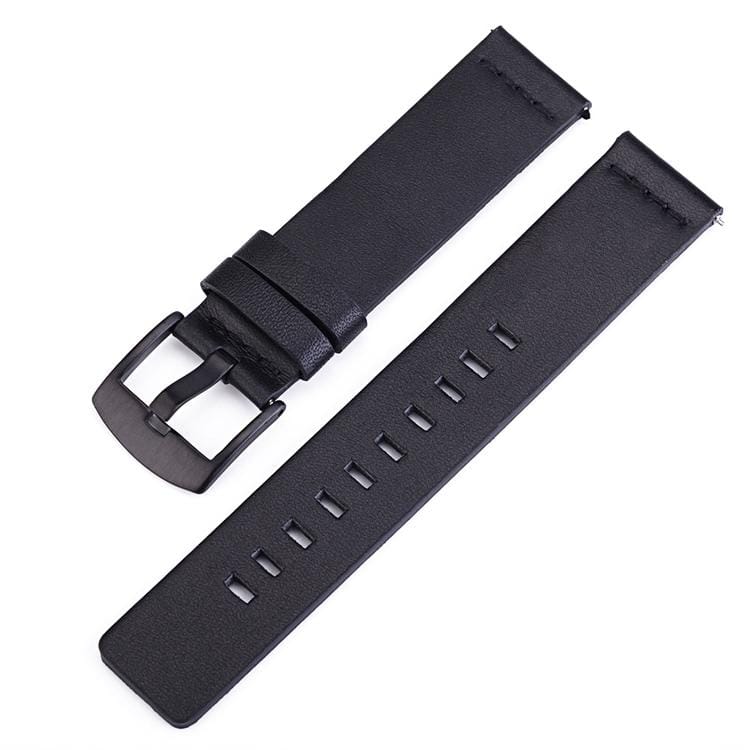 Smart Watch Black Buckle Leather Wrist Strap for Apple Watch / Galaxy Gear S3 / Moto 360 2nd, Specification: 18mm (Black)