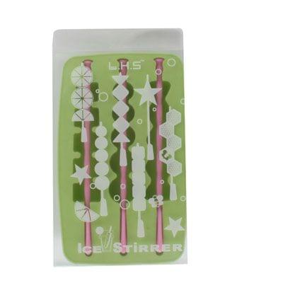 Silicone Ice Cube Tray with Stirrer (Random Color Delivery)