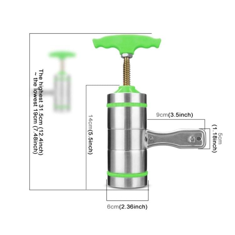 9 Molds Household Manually Small Stainless Steel Pressing Style Handhold Noodle Machine (Green)