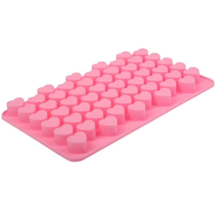 Creative Heart Shape 55-Grid Ice Cube Tray(Pink)