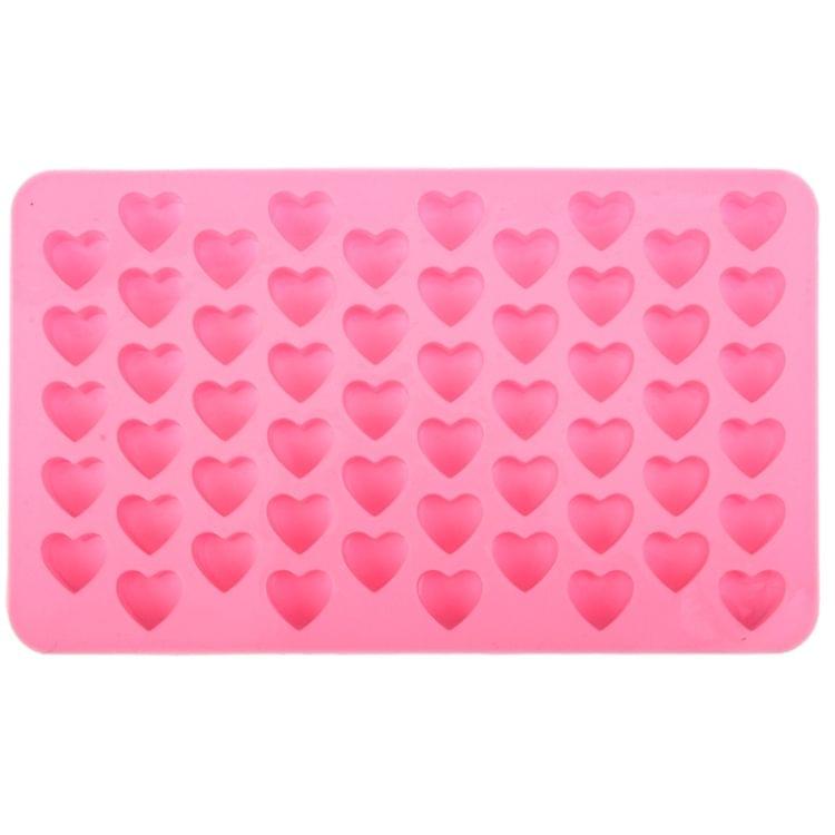 Creative Heart Shape 55-Grid Ice Cube Tray(Pink)