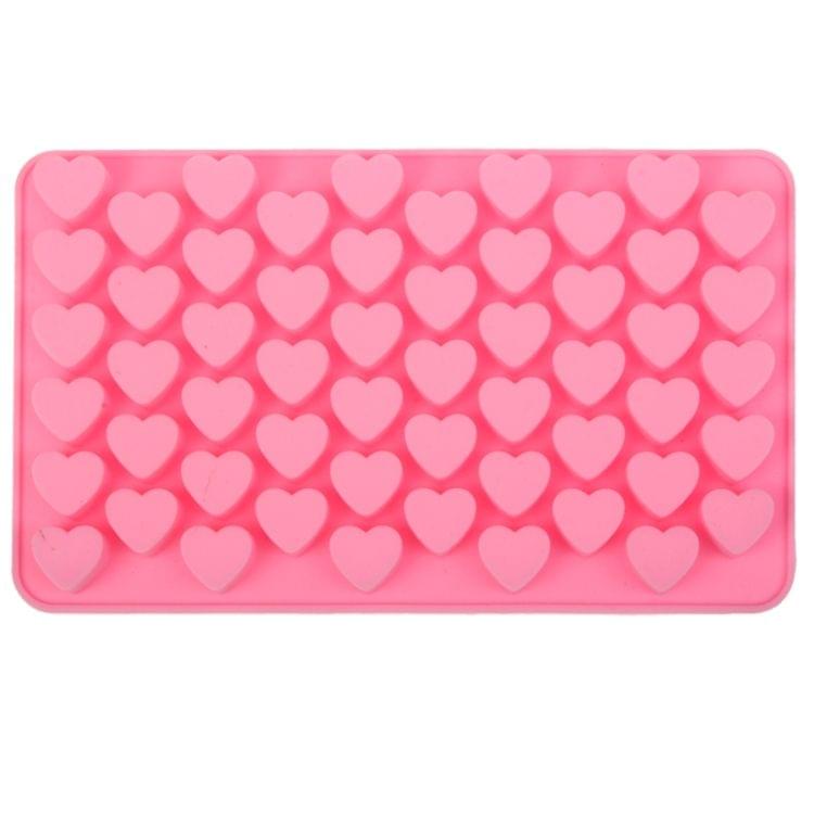Creative Heart Shape 55-Grid Ice Cube Tray(Pink)