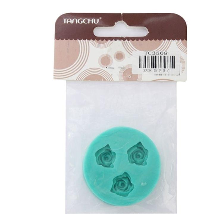 High Quality 3pcs Rose Silicone Material Cake Mold(Green)