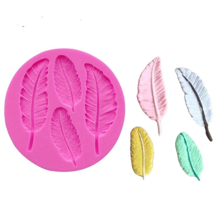3 PCS Feather Silicone Mold Fondant Cake Chocolate Decoration Mold