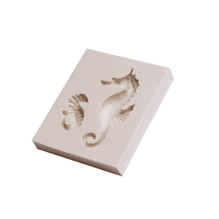 2 PCS Hippocampus DIY Modeling Mold Fondant Silicone Cake Chocolate Mold Baking Tool(Gray)
