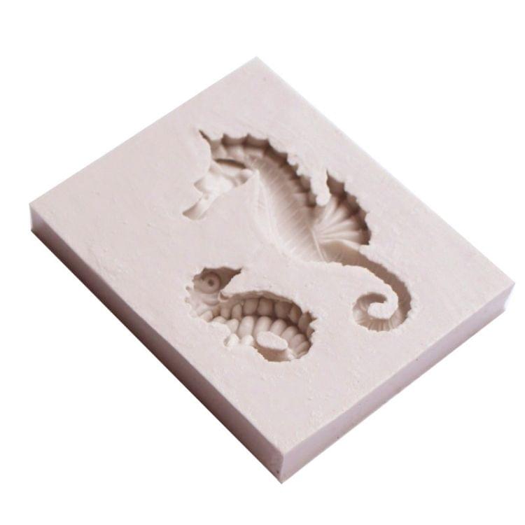 2 PCS Hippocampus DIY Modeling Mold Fondant Silicone Cake Chocolate Mold Baking Tool(Gray)