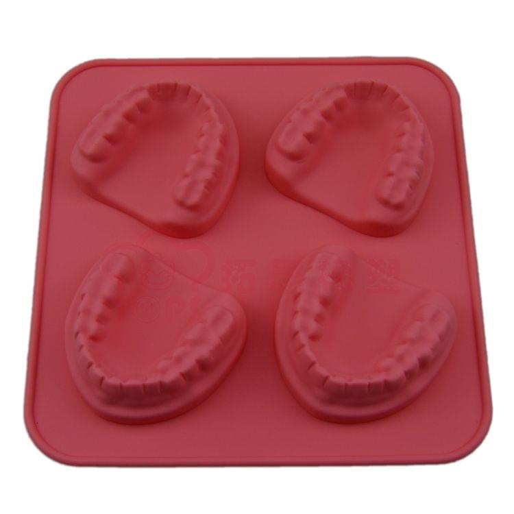 2 PCS Food-grade Silicone Teeth Ice Cube Trays