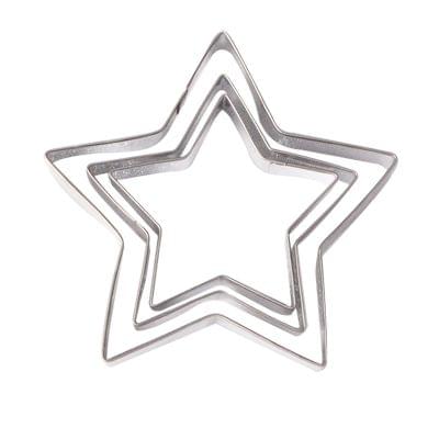 3 PCS Pentagram Shape Food Processing Machine for Soft Biscuit Machine / Cake Biscuit Moulds(Silver)