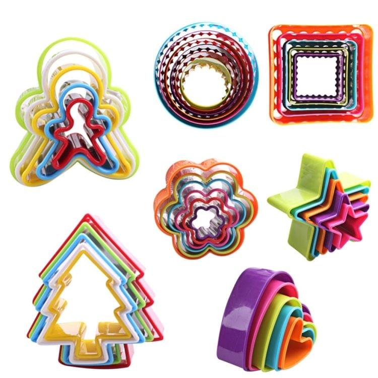 5 PCS Cookies Plastic Cake Mould Biscuit Plunger Forms DIY Baking Tools(Tree)