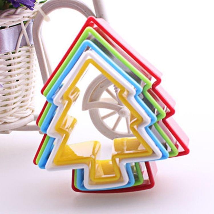 5 PCS Cookies Plastic Cake Mould Biscuit Plunger Forms DIY Baking Tools(Tree)