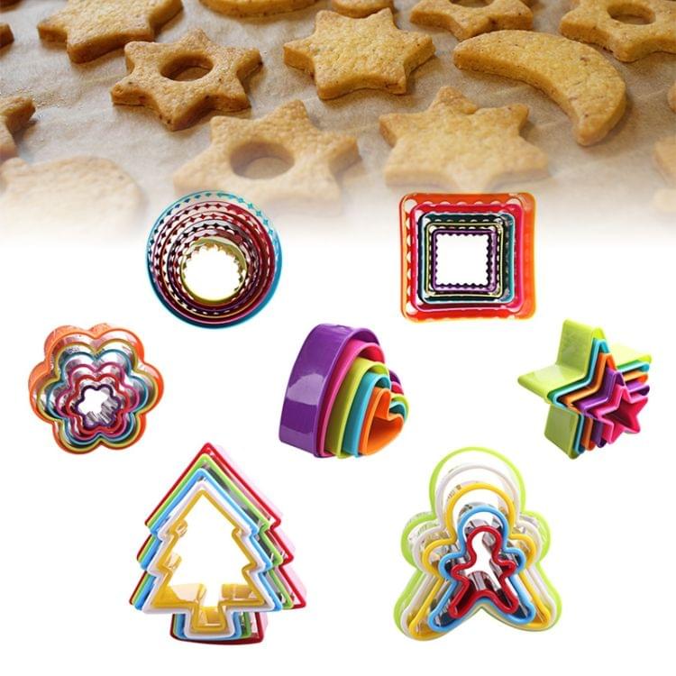 5 PCS Cookies Plastic Cake Mould Biscuit Plunger Forms DIY Baking Tools(Tree)
