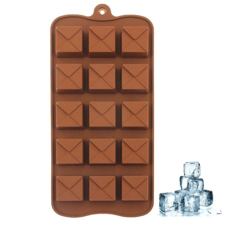 Creative Square Shape 15-Grid Ice Cube Tray(Brown)