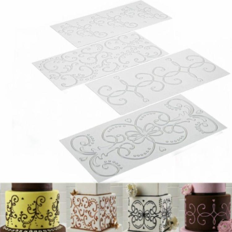 2 Sets DIY Cake Mold Wexture Fondant Printing Mold(Roll rattan 56030)