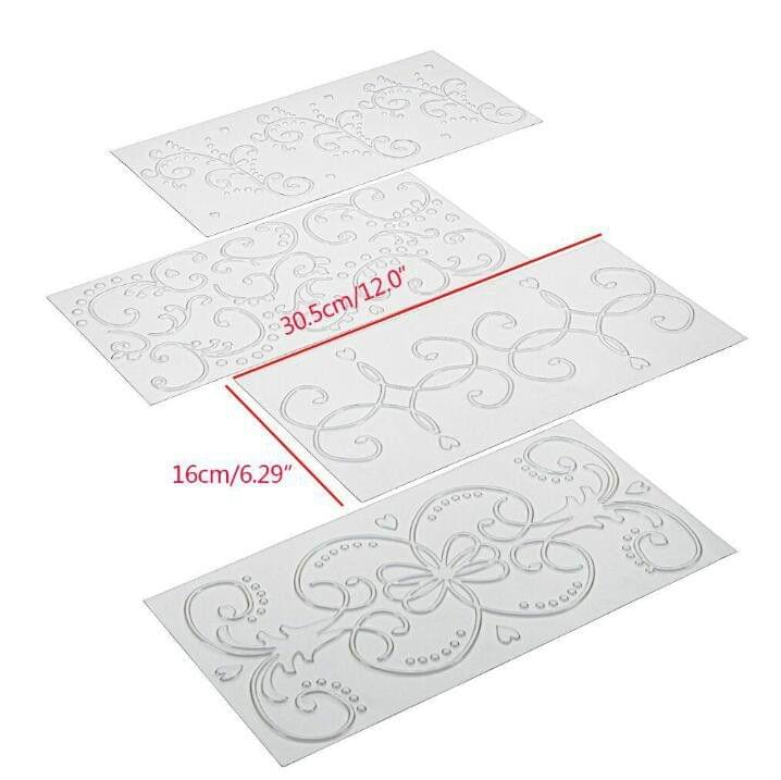 2 Sets DIY Cake Mold Wexture Fondant Printing Mold(Roll rattan 56030)