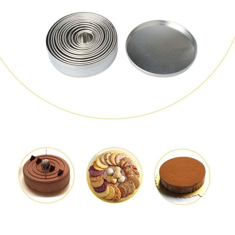 12 PCS / Set Stainless Steel Round Shape Cutting Mould Mousse Cake Doughnut Baking Tools