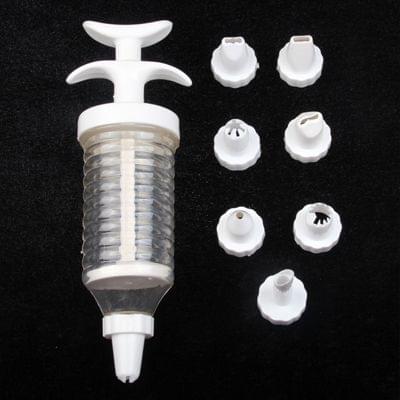 Syringe Style Cake Desert Decorator Icing Frosting with 8 Nozzles(White)