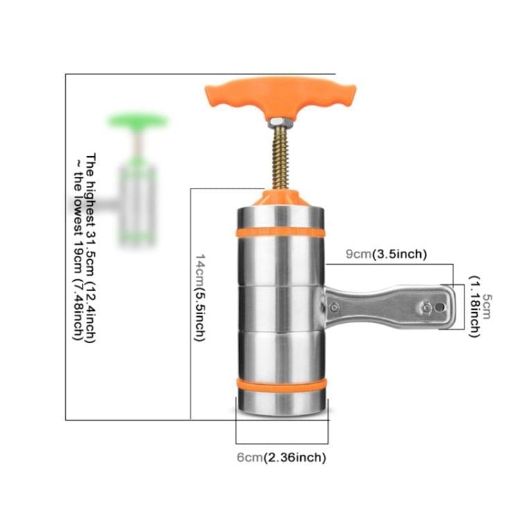 3 Molds Household Manually Small Stainless Steel Pressing Style Handhold Noodle Machine (Orange)