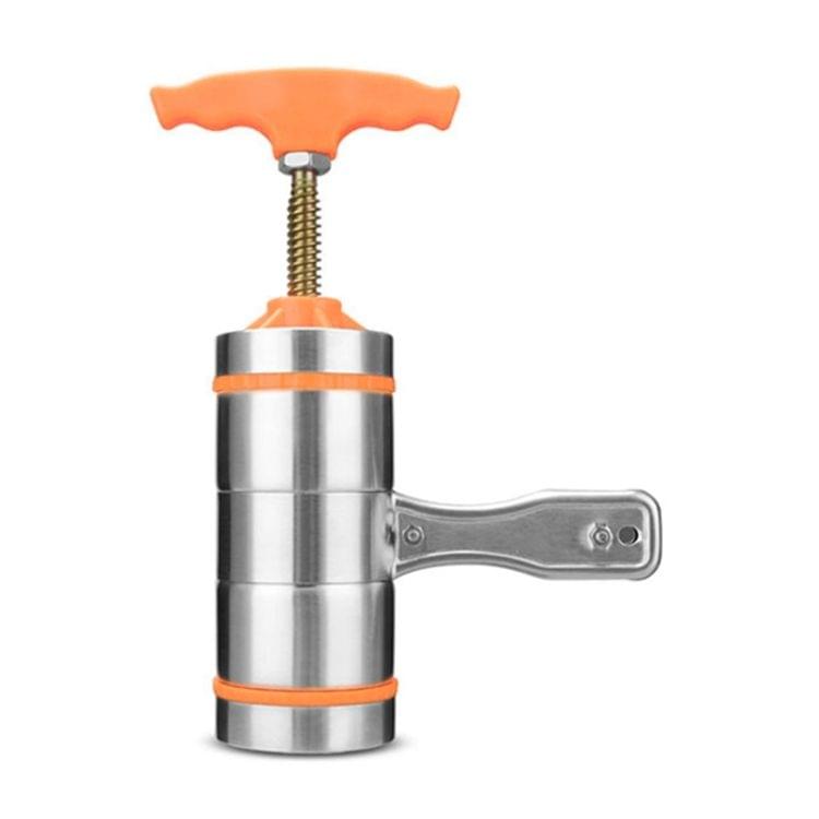 3 Molds Household Manually Small Stainless Steel Pressing Style Handhold Noodle Machine (Orange)