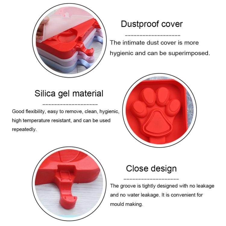 DIY Silicone Ice Cream Popsicle Mold with Wooden Sticks and Protective Cover, Style Random Delivery