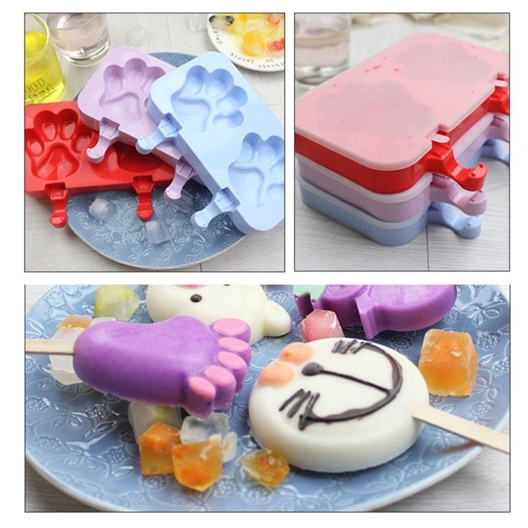 DIY Silicone Ice Cream Popsicle Mold with Wooden Sticks and Protective Cover, Style Random Delivery
