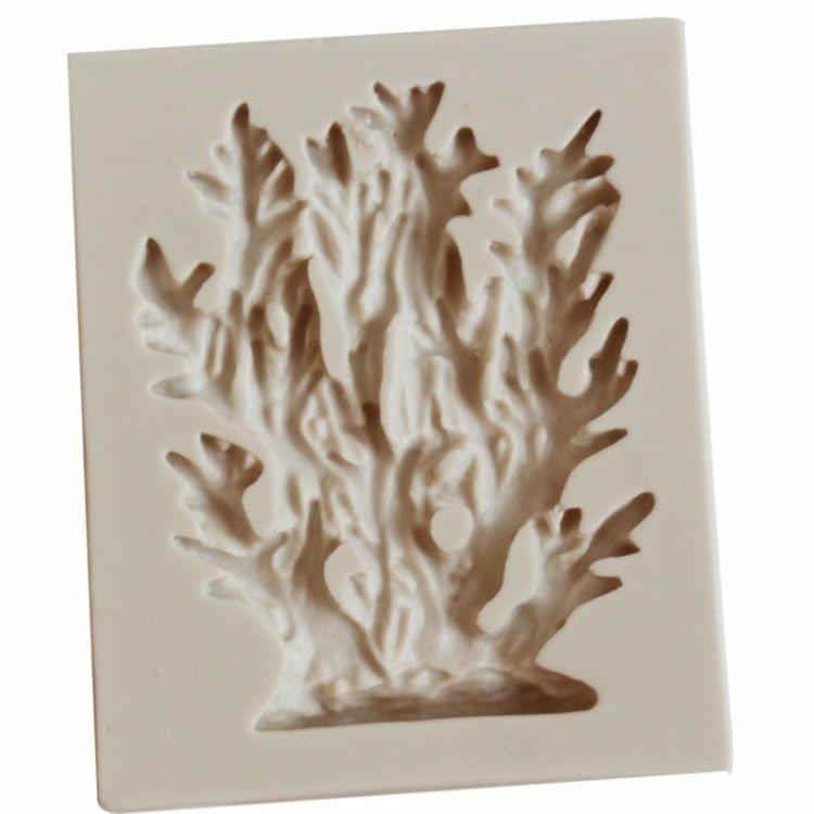 2 PCS Coral Molding Liquid Silicone Fondant Handmade Cake Mould(Gray)