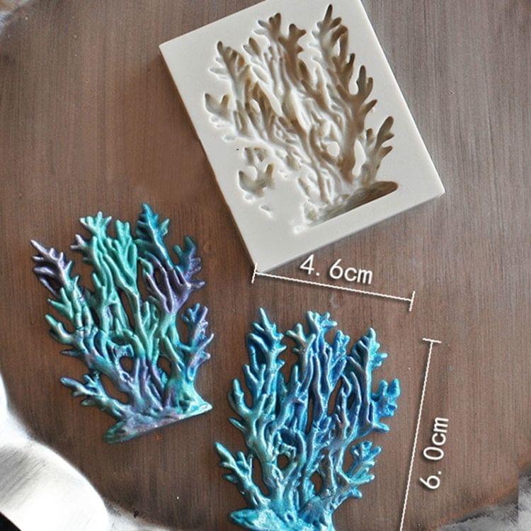 2 PCS Coral Molding Liquid Silicone Fondant Handmade Cake Mould(Gray)