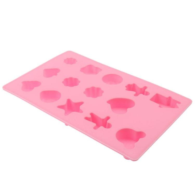 Creative Cartoon Shape 14-Grid Ice Cube Tray(Pink)
