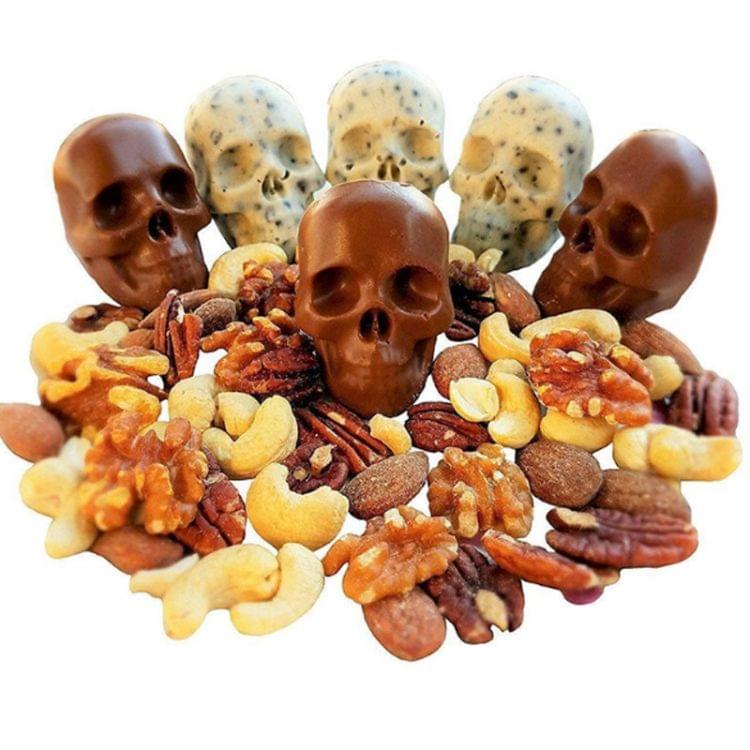 Halloween 3D Skull Head Ice Cube Mold Home Bar Silicone 4 Lattice Ice Cube Biscuit Cake Chocolate Maker Moulds