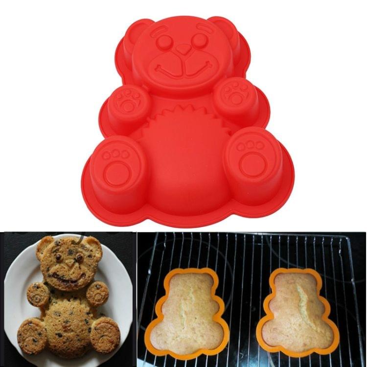 Silicone Bear Cake Mould Cartoon Mould DIY Baking Tool(Orange)