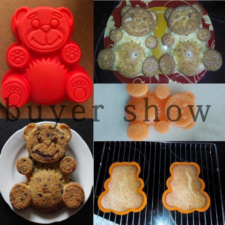 Silicone Bear Cake Mould Cartoon Mould DIY Baking Tool(Orange)