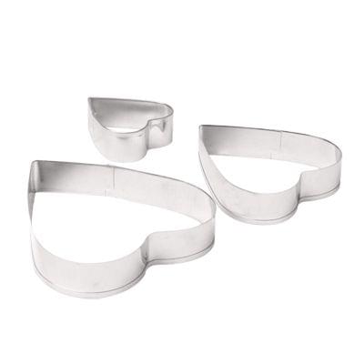 3 PCS Heart Shape Food Processing Machine for Soft Biscuit Machine / Cake Biscuit Moulds(Silver)