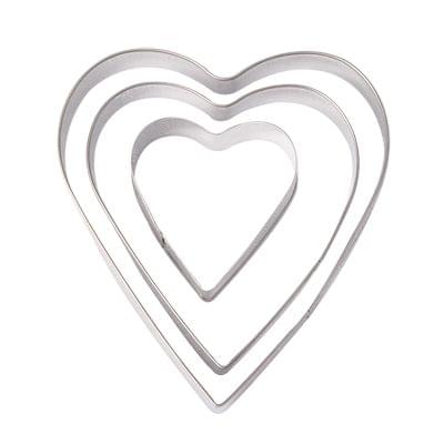 3 PCS Heart Shape Food Processing Machine for Soft Biscuit Machine / Cake Biscuit Moulds(Silver)