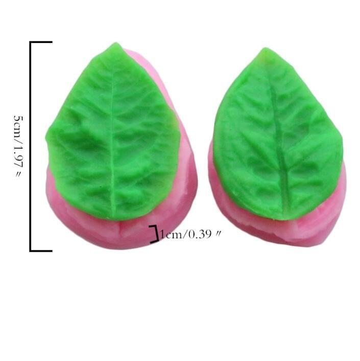 2 PCS DIY Crafts Mold Baking Tools Leaves Rose Peony Clover Shape Silicone Handmade Soap Mould(50-173Pink)
