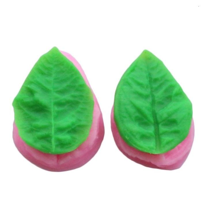 2 PCS DIY Crafts Mold Baking Tools Leaves Rose Peony Clover Shape Silicone Handmade Soap Mould(50-173Pink)