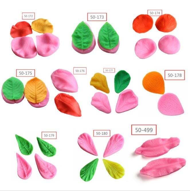2 PCS DIY Crafts Mold Baking Tools Leaves Rose Peony Clover Shape Silicone Handmade Soap Mould(50-173Pink)